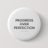 Modern typography progress over perfection text ronde button 5,7 cm (Voorkant)