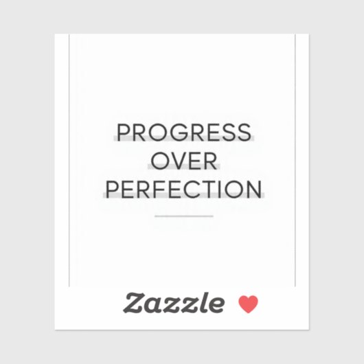 Modern typography progress over perfection text sticker (Vel)