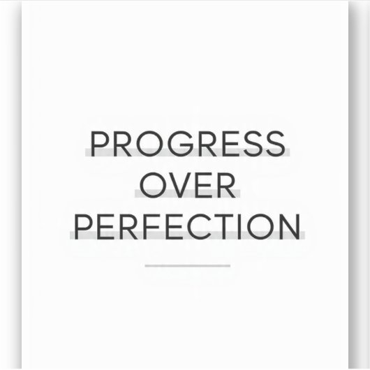 Modern typography progress over perfection text sticker (Voorkant)