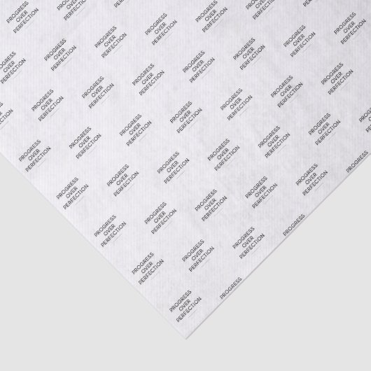 Modern typography progress over perfection text tissuepapier (Detail)