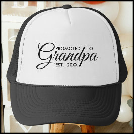 Modern Typography Promoted To Grandpa Est. Year Trucker Pet