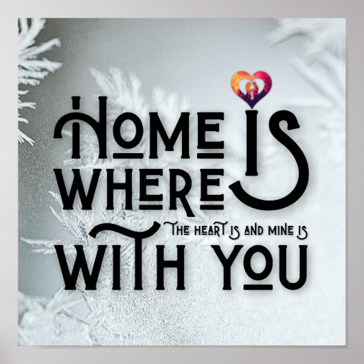 Modern Typography Romantic Heart Quote Square Poster (Voorkant)