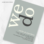 Modern Typography Sage Ivory Wedding Kaart