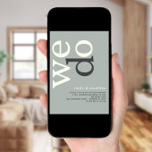 Modern Typography Sage Ivory Wedding Kaart