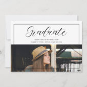 Modern Typography Script Photo Graduate Graduation Kaart (Voorkant)