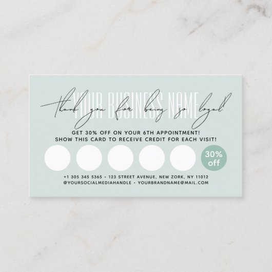 Modern typography script reward  klantenkaartje (Achterkant)