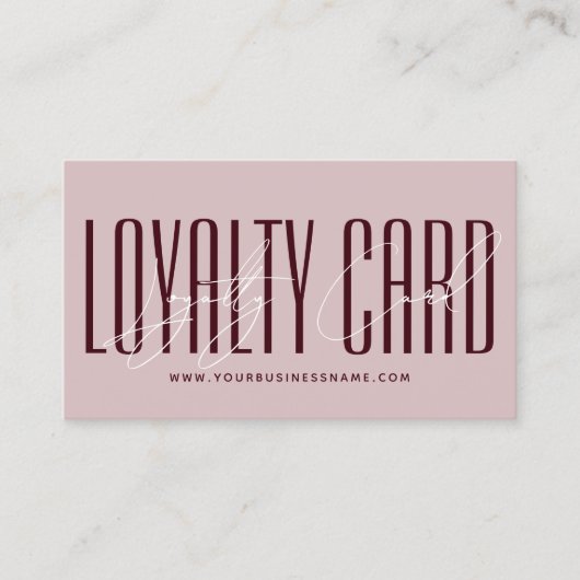 Modern typography script reward klantenkaartje (Voorkant)