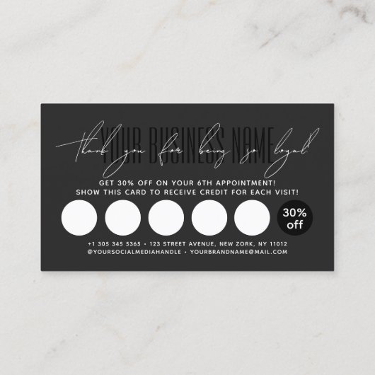 Modern typography script reward  klantenkaartje (Achterkant)