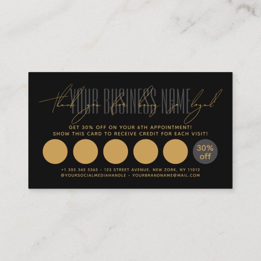 Modern typography script reward klantenkaartje (Achterkant)