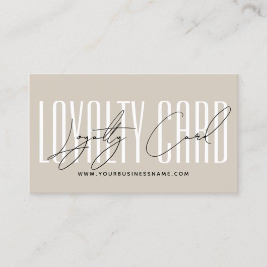 Modern typography script reward  klantenkaartje (Voorkant)