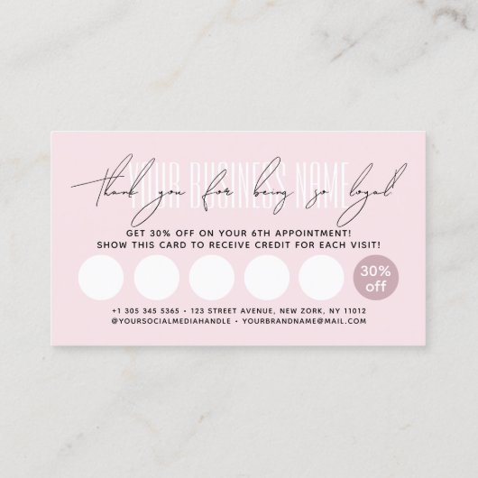 Modern typography script reward  klantenkaartje (Achterkant)