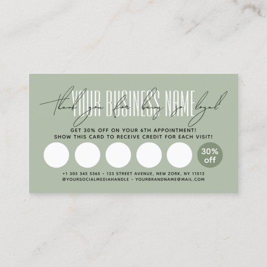 Modern typography script reward  klantenkaartje (Achterkant)