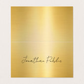 Modern Typography Script Template Elegant Gold Visitekaartje (Buitenkant ongevouwen)