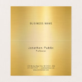 Modern Typography Script Template Elegant Gold Visitekaartje (Binnenkant ongevouwen)