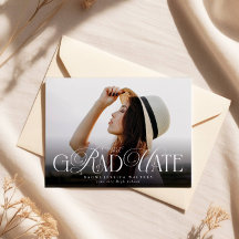 Modern Typography Senior Photo Elegant Graduation