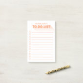 Modern Typography Sinaasappel to do list Post-it® Notes (Op bureau)