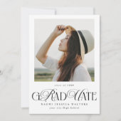 Modern Typography Single Photo Elegant Graduation Kaart (Voorkant)