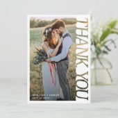Modern Typography Wedding Thank You 2 Photo   Bedankkaart (Staand voorkant)