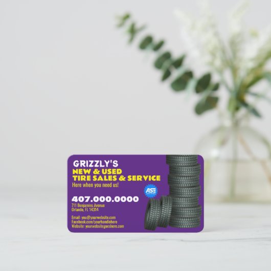 Modern Tyre Services  Visitekaartje (Staand voorkant)