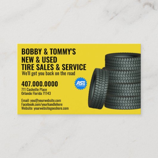 Modern Tyre Services  Visitekaartje (Voorkant)