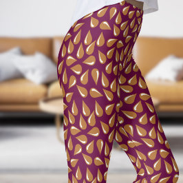 Modern Tyrisch Paarse flickpatroon Leggings