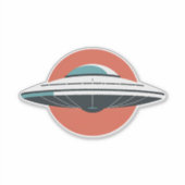 Modern UFO-minimalistisch ontwerp Sticker (Voorkant)
