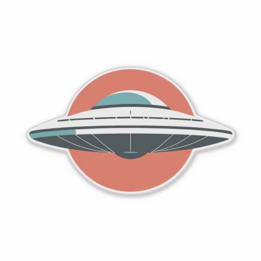 Modern UFO-minimalistisch ontwerp Sticker (Voorkant)