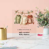 Modern Ugly Sweater Baby shower Welkom Acryl Bord (Huwelijk)