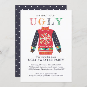 Modern Ugly Sweater Holiday Party Chic Kerstmis Kaart