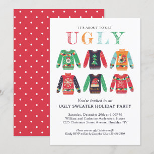 Modern Ugly Sweater Holiday Party Cute Kerstmis Kaart