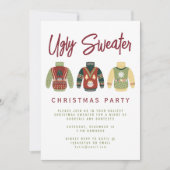 Modern Ugly Sweater Kerstparty Feestdagenkaart (Voorkant)