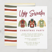 Modern Ugly Sweater Kerstparty Feestdagenkaart (Voorkant / Achterkant)