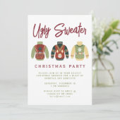 Modern Ugly Sweater Kerstparty Feestdagenkaart (Staand voorkant)