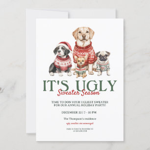Modern Ugly Sweater Kerstparty Kaart