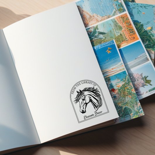 Modern uit de bibliotheek van Paard, Boek Rubberstempel