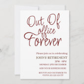 Modern uit Kantoor Forever Custom Fun Retirement Kaart (Voorkant)