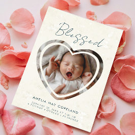 Modern uitgesneden Baby foto geboorte Aankondiging