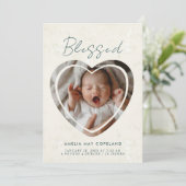 Modern uitgesneden Baby foto geboorte Aankondiging (Staand voorkant)