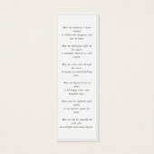 Modern Uitvaartmonument Gebed Foto Bladwijzer Mini Visitekaartjes (Achterkant)