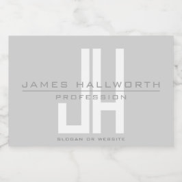 Modern Uitziend Bedrijfsmonogram | Grijs Voedselcontainer Etiket