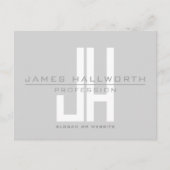 Modern Uitziend Zakelijk Monogram | Grijs Briefkaart (Voorkant)