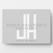 Modern Uitziend Zakelijk Monogram | Grijs Fotoplaat (voorkant)