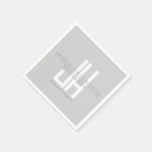 Modern Uitziend Zakelijk Monogram | Grijs Servet (Hoek)