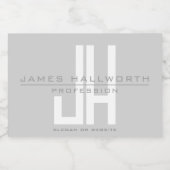 Modern Uitziend Zakelijk Monogram | Grijs Voedselcontainer Etiket (Enkel label)