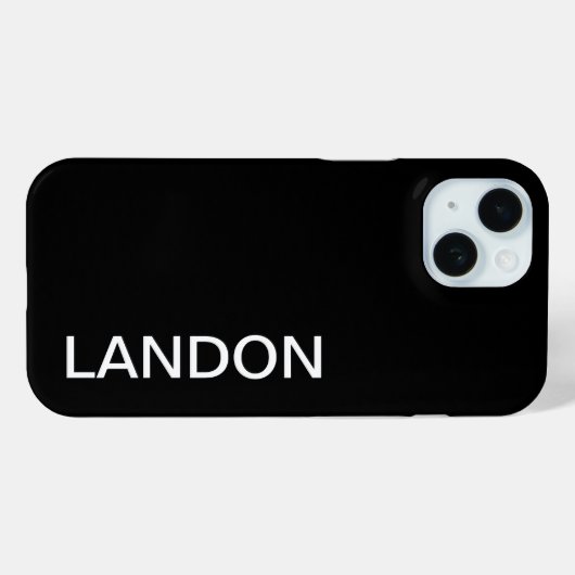 Modern uitziende vet zwart wit tekst Case-Mate iPhone case (Achterkant (horizontaal))