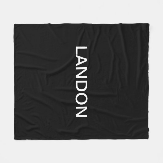 Modern uitziende vet zwart wit tekst fleece deken (Voorkant (Horizontaal))