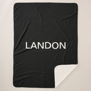 Modern uitziende vet zwart wit tekst sherpa deken