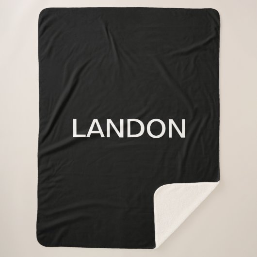 Modern uitziende vet zwart wit tekst sherpa deken (Voorkant)