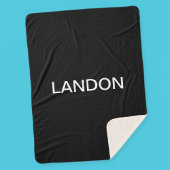 Modern uitziende vet zwart wit tekst sherpa deken