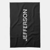 Modern uitziende vet zwart wit tekst theedoek (Verticaal)